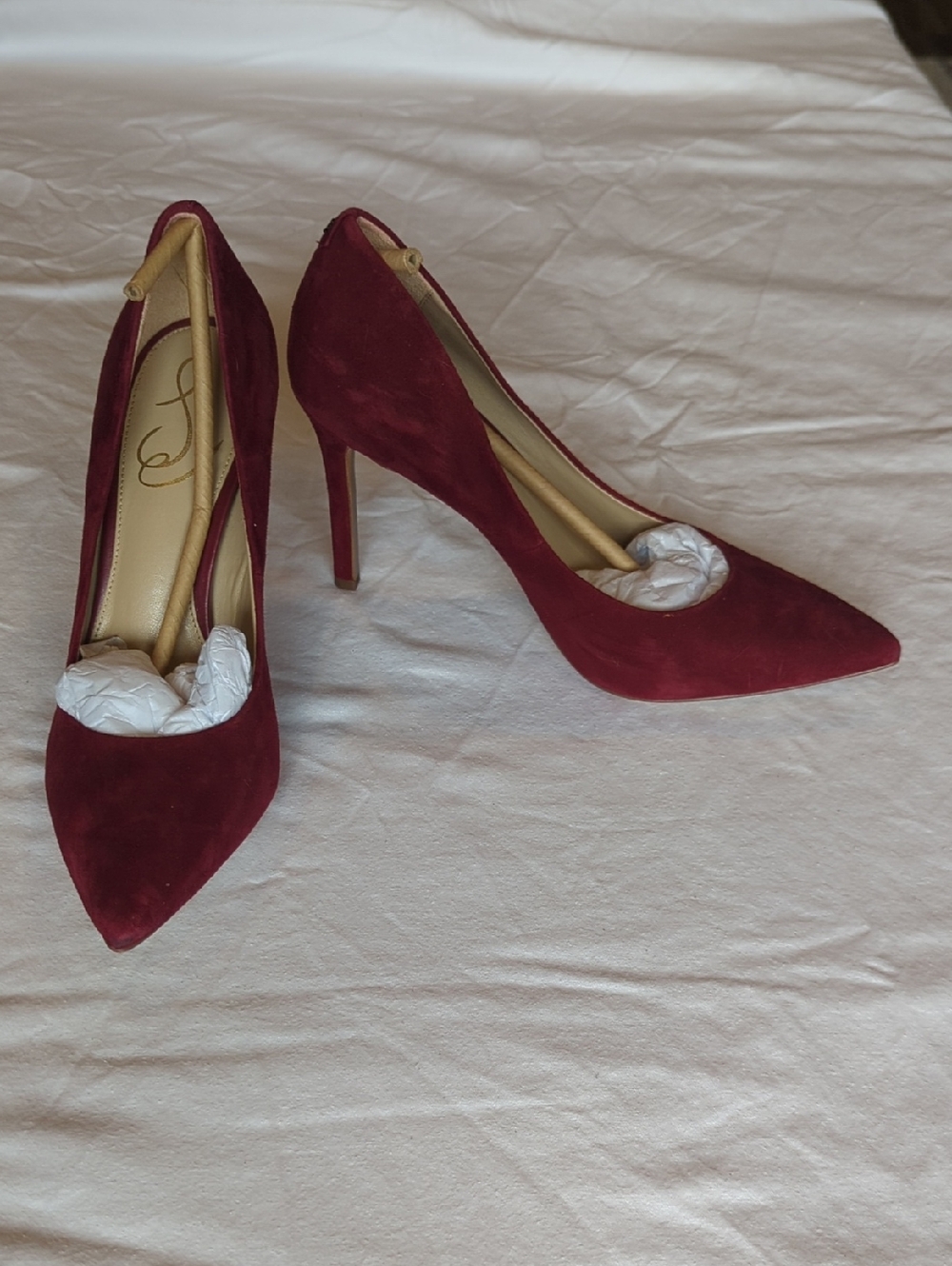 hazel Burgundy Suede Pointed-Toe Stiletto Heels